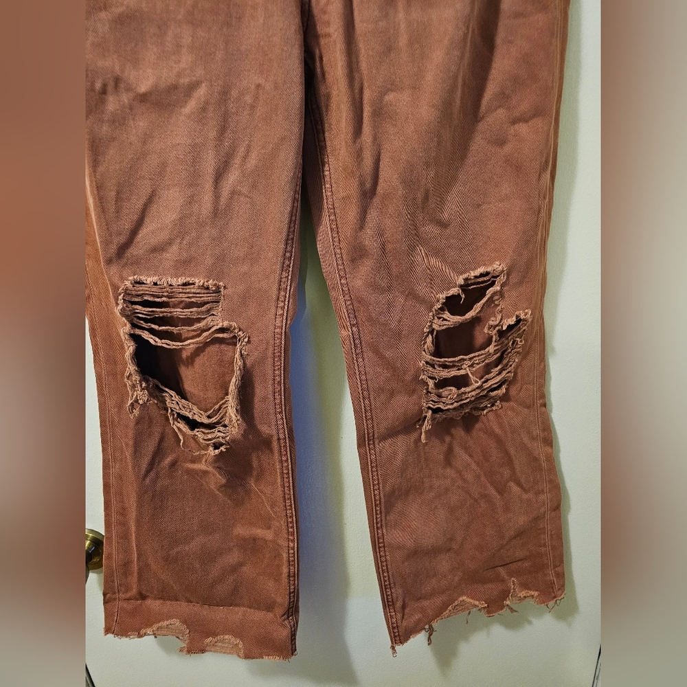 Vervet Leslie 90's Vintage Flare Distressed High Rise Jeans Pink Womens 27 NWT - Picture 3 of 14